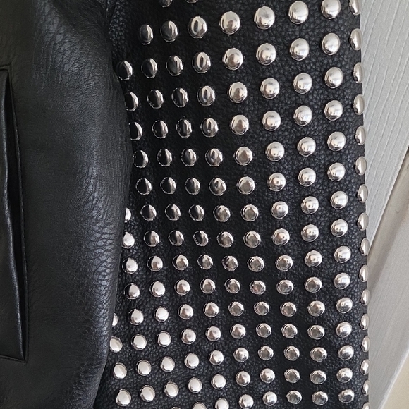 Black Studded Leather Jacket - Picture 5 of 6